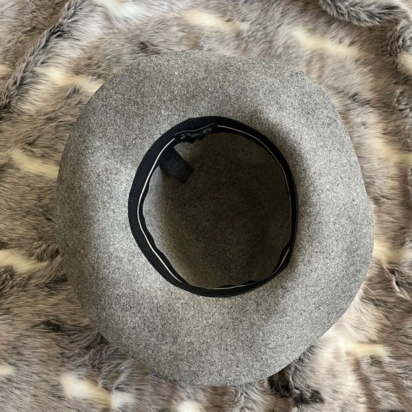 Rag & Bone Grey Oxford Wide Brim Wool Fedora Hat sz medium M